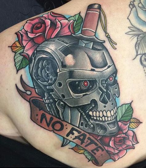 Terminator Tattoo, Joel Tattoo, Culture Tattoos, Skull Tattoos, Terminator, Tattoos And Piercings, Tattoo Design, Skull Tattoo, Tatting