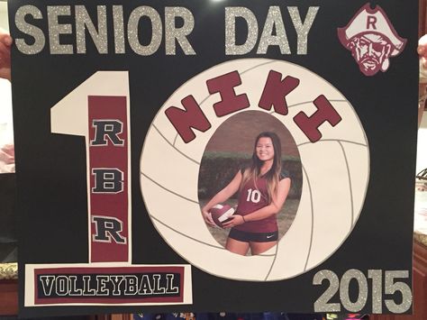 Senior Day Volleyball Poster                                                                                                                                                                                 More Vball Posters, Trifold Board Ideas, Soccer Senior Night Posters, Volleyball Senior Night Gifts, Trifold Board, Volleyball Signs, Soccer Senior Night, Senior Poster, Volleyball Poster