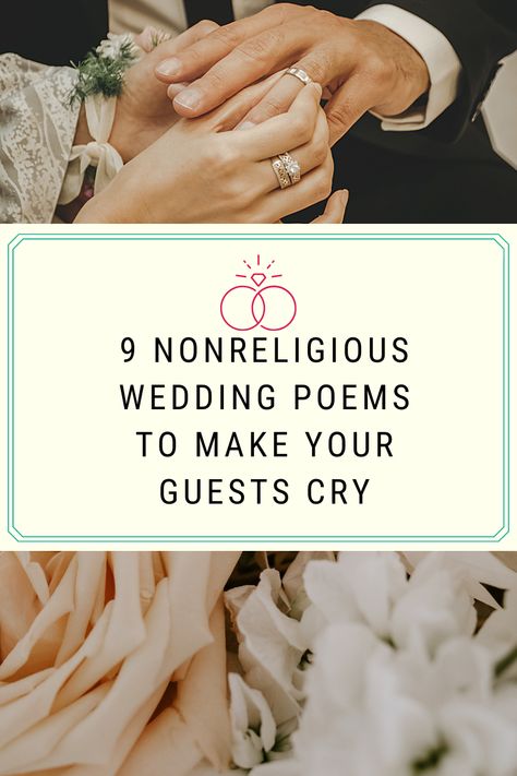 9 nonreligious wedding poems to make your guests cry | Photography by Wedding Readings Unique, Atheist Wedding, Wedding Poems Reading, Secular Wedding Ceremony, Blended Family Sand Ceremony, Non Religious Wedding Ceremony, Secular Wedding, Marriage Poems, Wedding Ceremony Readings