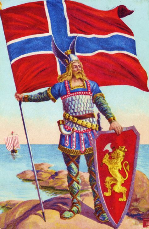 NORWAY: The Viking and his Flag Nordic Culture, Fjord Norway, Norwegian Vikings, Norway Viking, Norway Flag, Slavic Mythology, Viking Culture, Scandinavian Countries, Old Norse