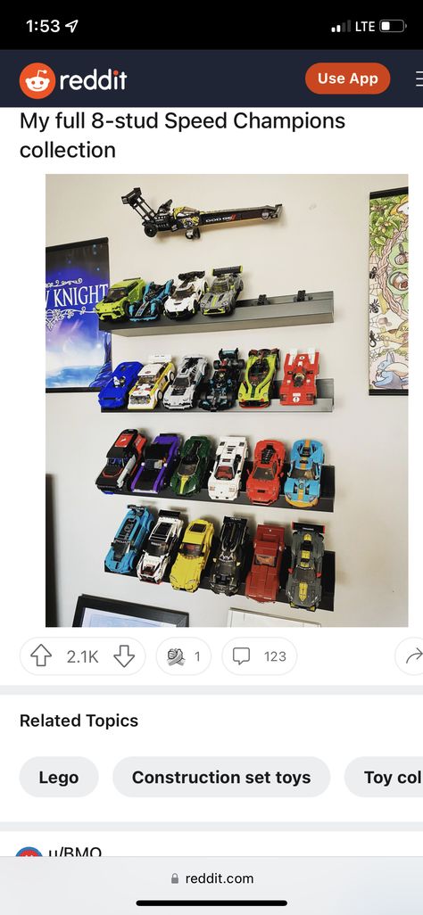 Lego Speed Champions Display Ideas, Lego Speed Champions Display, Speed Champions Display, Lego Car Display, Lego Car Display Ideas, Model Car Display Ideas, Lego Displays, Lego Shelves, Lego Display Ideas