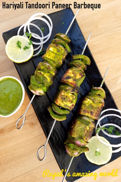 #Rupalsamazingworld #paneertikka #tandooripaneertikka #paneerrecipe #paneertikka #PaneerBarbequebyrupal #fastfood #staterrecipe #tandooripaneer #partystaterrecipe Hello Friends, Today we will make green paneer tikka | Green Tandoori Paneer Barbeque. This green paneer tikka eaten in a starter at a party is similar to the one found in a restaurant outside and in the same way you can make tandoori green paneer tikka at home by watching this video of mine. Restaurant Outside, Tandoori Paneer, How To Make Paneer, Paneer Tikka, Paneer Recipes, Skewers, Paneer, Asparagus, At Home