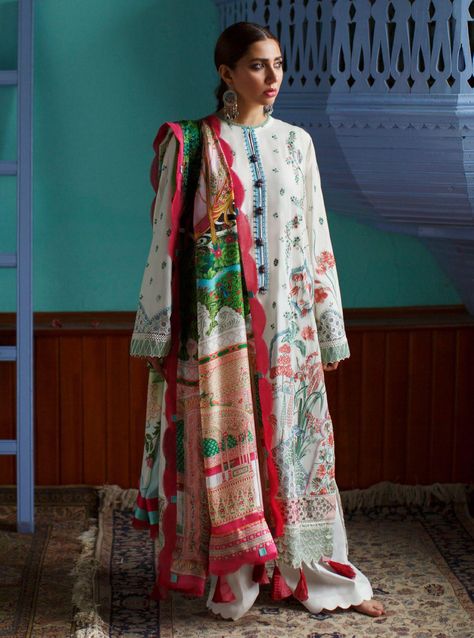 Elan Lawn, Pakistani Boutique, Pakistani Suit, Salwar Suits Online, Stylish Suit, Simple Pakistani Dresses, Silk Trousers, Lawn Suits, Pakistani Suits