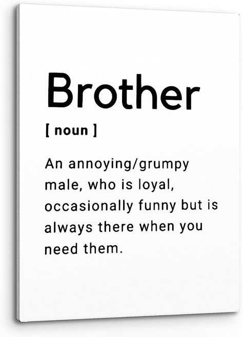 Amazon.com: PHAMTE Brother Quotes Wall Art,Minimalist Brother Definition Print Framed Canvas Painting Artwork Home Living Room Bedroom Boys Room Office Decor,Brother Birthday Gifts (11x14Inch): Posters & Prints Diy Gift Ideas For Brother Birthday, Birthday Surprise Ideas For Brother, Brothers 18th Birthday Gift, Cute Birthday Cards For Brother, 18th Birthday Gift Ideas For Brother, Gifts To Give Your Brother, Creative Birthday Gifts For Brother, Diy Gifts For Little Brother, Creative Birthday Cards For Brother