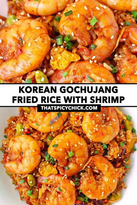 Gochujang Fish, Gochujang Recipe, Veggies And Rice, Chicke Recipes, Spicy Rice, Shrimp Fried Rice, Shrimp And Rice, Jumbo Shrimp, Protein Meals