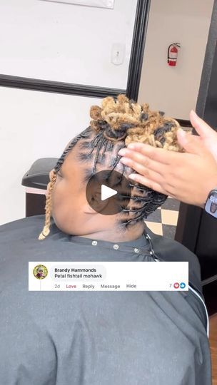 3.2K views · 323 reactions | 🗣️And the name is!!!  #locs #dreads #locstyles #dreadstyles #womenlocstyles #womendreadstyles #fishtailbraid #locpetals #locmohawk #mohawk #updo | Carla Jean Mohawk With Locs, Mohawk Loc Styles Black Women, Loc Mohawk, Skin Tightening Essential Oil, Mohawk Updo, Loc Updo, Dreads Styles, Lock Style, Loc Styles