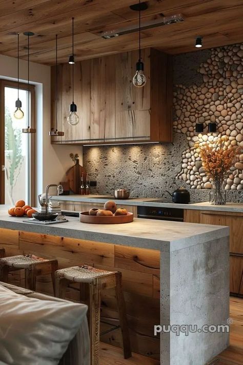 Modern Industrial Kitchen, Mountain Kitchen, Chalet Design, Home Environment, Cabin Kitchens, Wood House, Scandinavian Interior Design, Scandinavian Kitchen, Wooden Kitchen