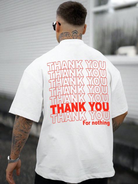 White Casual Collar Short Sleeve Fabric Slogan  Embellished Slight Stretch  Men Clothing Fur Coat Men, Slogan Graphic Tee, Inflatable Float, Plastic Sunglasses, Fashion Themes, Tee Shirt Homme, Metal Sunglasses, Kids Sunglasses, Halloween Fashion