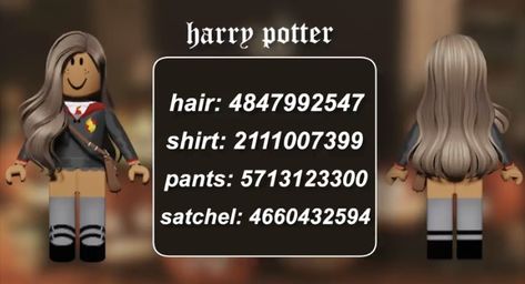 Harry Potter Hairstyles, Blocksburg Outfit Codes￼, Iphone Wallpaper Cat, Harry Potter Outfits, Coding Clothes, Cool Avatars, Roblox Codes, Best Funny Videos, Peppa Pig