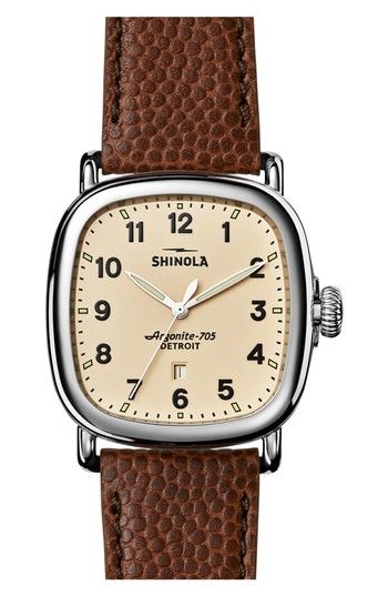 SHINOLA THE GUARDIAN LEATHER STRAP WATCH, 41MM. #shinola # Shinola Watch, Silver Pocket Watch, Swiss Army Watches, Armani Watches, Pocket Watch Chain, Casual Watches, Luxury Watches For Men, Beautiful Watches, Watch Collection