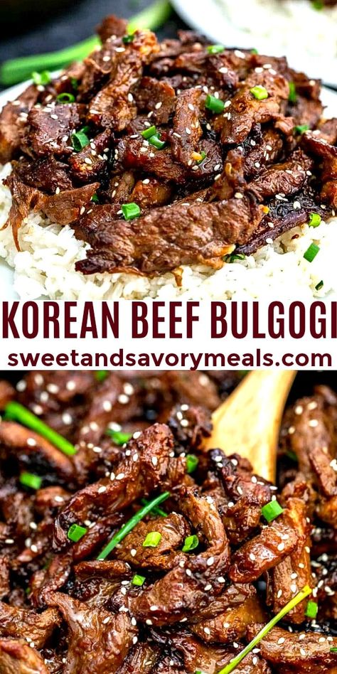 Beef Bulgogi Recipe, Korean Beef Bulgogi, Koreansk Mat, Korean Bbq Beef, Makanan Italia, Bulgogi Recipe, Resepi Biskut, Cibo Asiatico, Bulgogi Beef