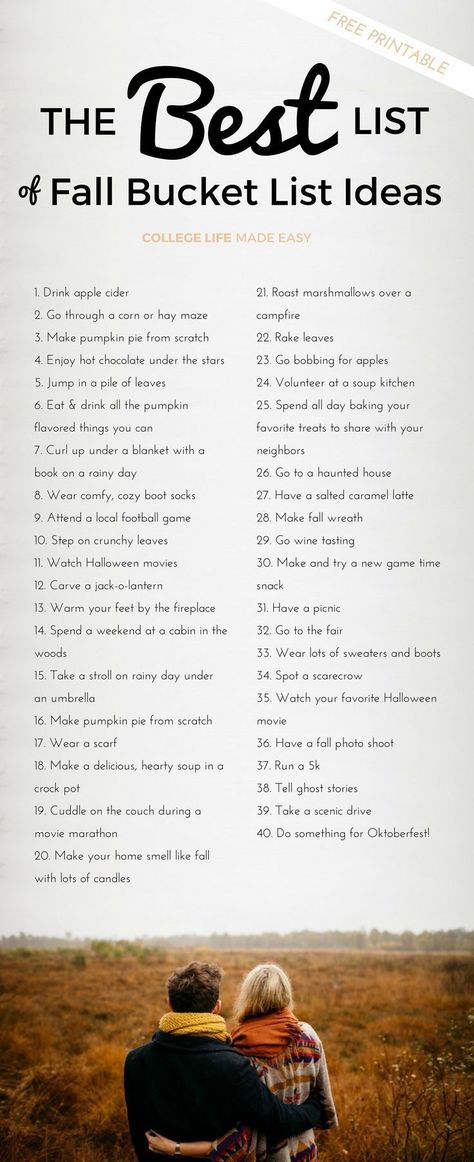 The Best List of Fall Bucket List Ideas | Things to Do in the Fall | Free Printable | Autumn Bucket List For Adults For College Students For Couples | Stuff to Do in the Fall | Fun Fall Activities | Fall Bucket List Ideas, Bucket List Ideas, Fun Fall Activities, Dating Divas, Fall Things, Fall Bucket List, Activities For Adults, List Ideas, Happy Fall Y'all