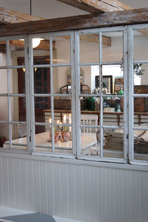 Glass Room Divider, Screen Porch, Cottage Interior, Interior Windows, Old Windows, Window Room, Old Doors, Window Frame, Window Wall