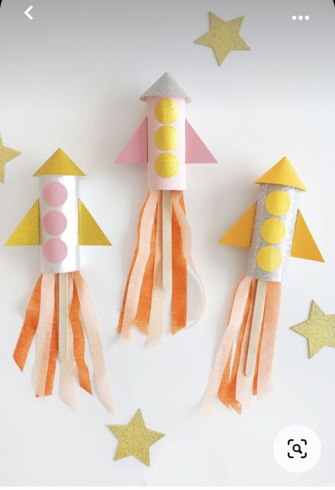 Paper Rocket Ship, Rocket Ship Craft, Paper Rocket, Paper Rockets, Rocket Craft, Diy Rocket, Fun Activity For Kids, Toilet Roll Craft, Sistem Solar