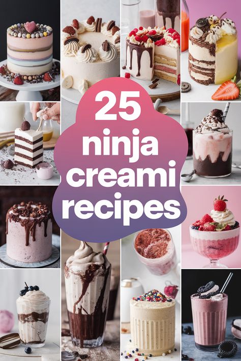 New to the Ninja Creami? No problem! These 25 easy recipes are perfect for beginners. Learn how to create smooth, creamy ice cream, sorbet, and even milkshakes in minutes. Discover simple techniques and ingredient combinations that will have you whipping up delicious frozen treats in no time. Ninja Creami Frozen Lemonade, Ninja Cream Milkshake Recipe, Creami Ice Cream Ninja, Ninja Creami Recipe Videos, Nice Cream Recipes For Ninja Creami, Ninja Creami Cocktails, Ninja Creami Deluxe Slushie Recipes, Ninja Creami Milkshakes, Ninja Creami Ice Cream Recipe