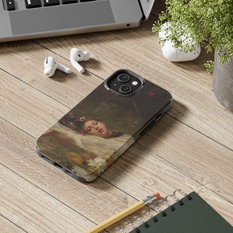 Ophelia Phone Case Renaissance Classic Art Soft Grunge - Etsy Iphone 13 Phone Cases Aesthetic, Romanticism Era, Dark Academia Phone Case, Grunge Dark Academia, 2023 Wishlist, Vintage Phone Case, Cottagecore Dark, John William Waterhouse, Art Phone Case