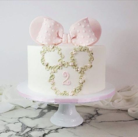 Oh Twoodles Girl Birthday Cake, 2nd Birthday Cake Girl, Pink Minnie Mouse Cake, Minnie Birthday Cake, Mickey First Birthday, Twodles Birthday, Bolo Mickey, Minnie Mouse Birthday Cakes, Tea Party Cake