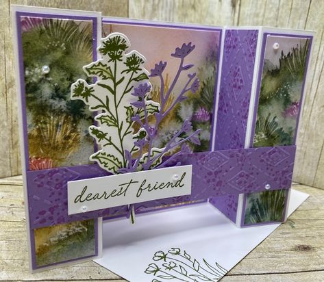 Stampin Up Bridge Fold Card, Diorama Cards, Paper Bridge, Basic Tool Kit, Scrapbook Gallery, Bridge Card, Iridescent Pearl, Fold Cards, Stamping Techniques