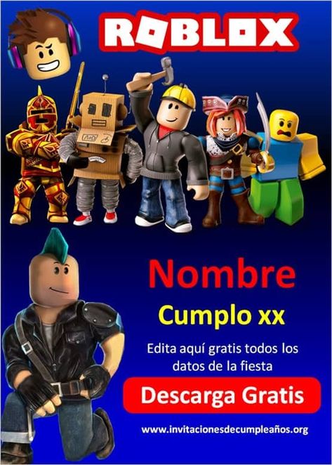 Invitaciones de Roblox cumpleaños Baby Shower Invitaciones, Cars