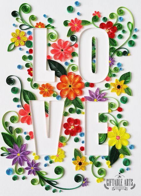 Love is a wonderful thing on Behance Quilling Numbers, Quilling Love, Quilling Letters, Arte Quilling, Paper Quilling Flowers, Quilled Paper Art, Paper Quilling Patterns, Mosaic Kit, Quilling Tutorial