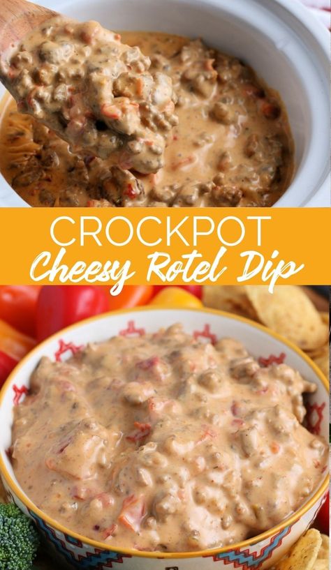 Barf Dip Crockpot, Crockpot Rotel Dip, Sausage Rotel Dip Crock Pots, Velveeta Sausage Rotel Dip Crock Pot, Crockpot Rotel Dip Velveeta Ground Beef, Mexicorn Rotel Dip, Cheesy Rotel Dip, Rotelle Dip Velveeta Ground Beef, Rotel Dip Crockpot