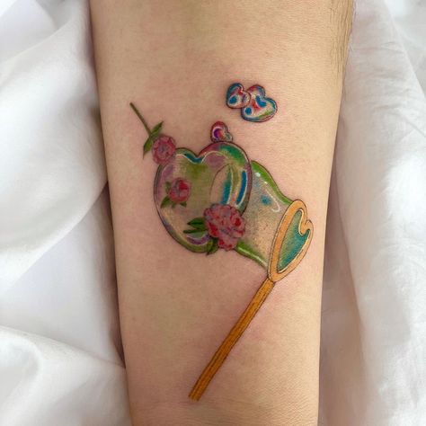 ᴏᴀᴛᴍᴇᴀʟ ᴛᴀᴛᴛᴏᴏ on Instagram: “Bubble wand from the cover of Seventeen’s fml album for Michele🫧🌹🩵” Fml Carat Version, Bubble Tattoo, Kpop Tattoos, Artsy Tattoos, Wand Tattoo, Bts Tattoos, Bubble Wand, Special Tattoos, Cute Little Tattoos