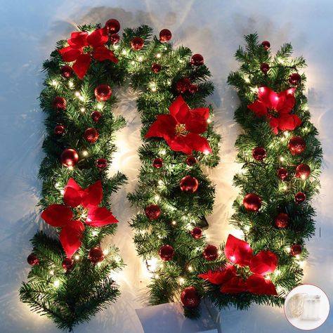 Christmas garland outdoor fence