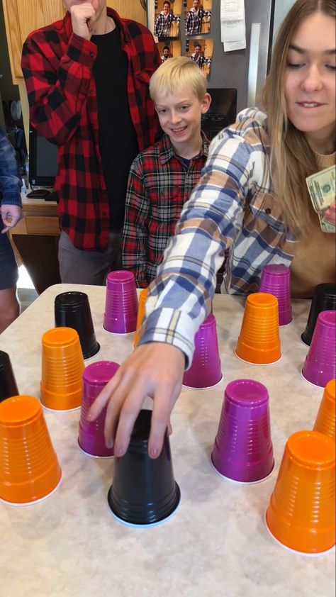 Egg-cellent family cup game 🤣 | Egg-cellent family cup game 🤣 Family and Kids play game in kitchen with disposable cups and prizes. Loser gets an egg cracked on their head. (For... | By Benson Bros Cup Games For Teens, Christmas Party Cup Game, Prizes For Family Game Night, Cup Games For Family, Punch Cup Game Prizes, Fun Games For Coworkers, Family Prizes For Games, Family Reunion Game Ideas, Cup Surprise Game