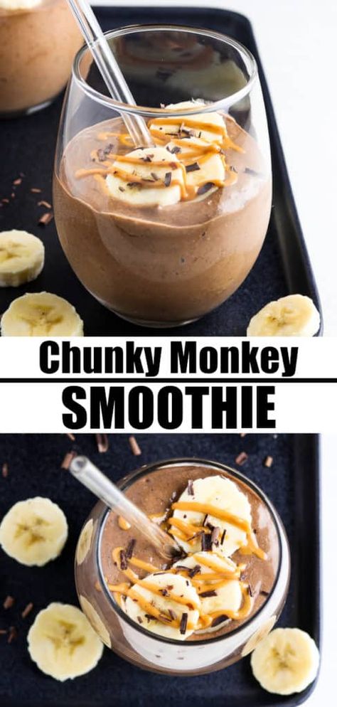 Kid Smoothies, Healthy Milkshakes, Chunky Monkey Smoothie, Allergy Awesomeness, Thm Drinks, Vegan Smoothie Recipes, Dessert For Breakfast, Cheap Clean Eating, Nutribullet Recipes