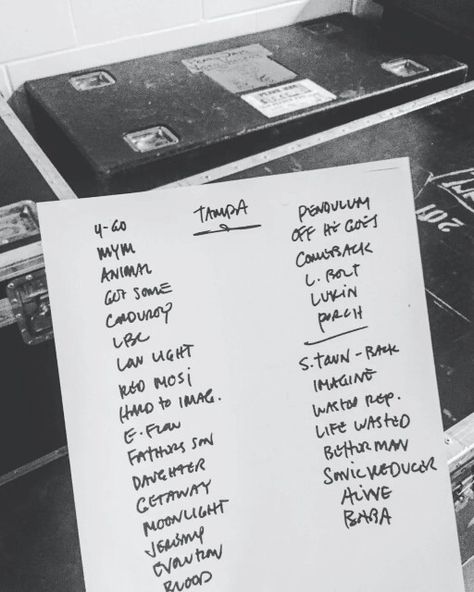 Pearl Jam setlist from Tampa, 04/11/16..... Holy cow, #4moresleeps until #PearlJamGVL! Squeeeeeee!!!!! A Few Hours Later, Holy Cow, Pearl Jam, Tampa, Jam, Cow, Thank You, Personalized Items, Songs