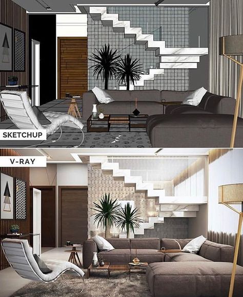 Architecture Magazine Ⓡ on Instagram: “Amazing before & after🔥 By Projetojovemarquiteto 💪 . Soft.: Sketchup 2017 + Vray 3.4 . 1- Follow 2- turn on post notification 3- Tag your…” Vray Sketchup, Architecture Magazine, Architecture Magazines, V Ray, Game Store, Interior Architecture Design, 3ds Max, Interior Architecture, Improve Yourself