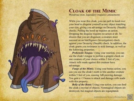 Magic Armor, Magical Objects, Dnd Stories, Dungeon Master's Guide, Dungeons And Dragons 5e, D D Items, Dnd Funny, The Mimic, Dungeons And Dragons Classes