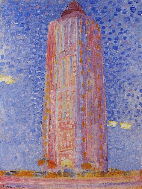 Piet Mondriaan | Lighthouse at Westkapelle in Pink, 1909 39 x 29.5 cm Oil on cardboard Gemeentemuseum, The Hague Piet Mondrian Painting, Green Paintings, Dutch Painters, Piet Mondrian, Spring Art, Dutch Artists, The Hague, Impressionist Art, Art Movement