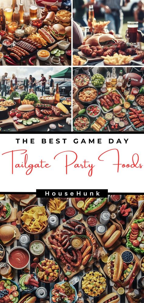 Looking for some easy and delicious tailgating recipes for game day? Check out this post for 22 amazing recipes that will make your game day spread the best ever. From cheesy dips to crunchy snacks to hearty sandwiches, these recipes are perfect for any tailgate party. Plus, they are easy to make and transport, so you can enjoy more time with your friends and less time in the kitchen. Don't miss these tailgating recipes that will score big on game day! Hearty Party Food, Game Day Grill Recipes, Elevated Game Day Food, Gourmet Tailgate Food, Easy Tailgate Snacks Make Ahead, Upscale Tailgate Food, Tailgate Main Dish Ideas, Fancy Tailgate Food, Best Tailgate Recipes