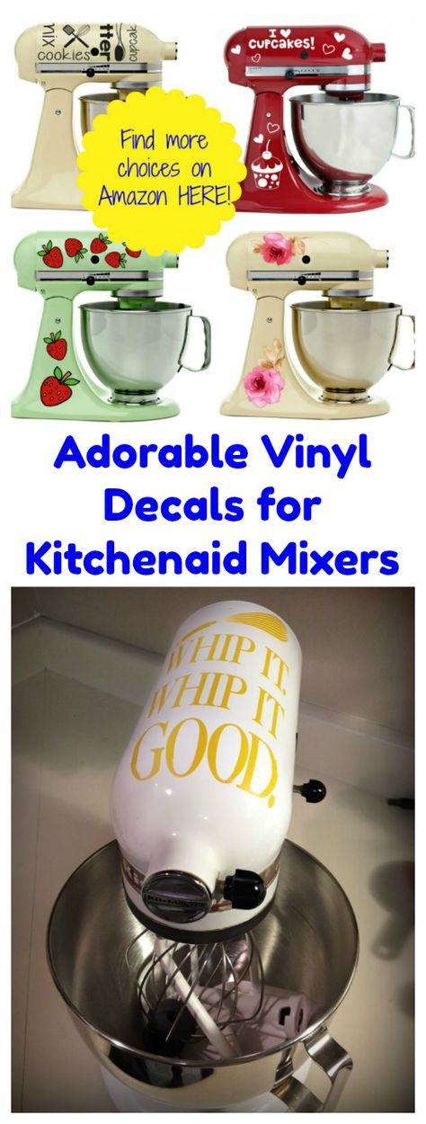 Kitchenaid Decal, Neat Kitchen Gadgets, Kitchen Aid Decals, Kitchen Vinyl Decals, Rose Gold Kitchen, Kitchen Aid Recipes, Lemon Kitchen, Kitchen Mixer, Diy Cricut