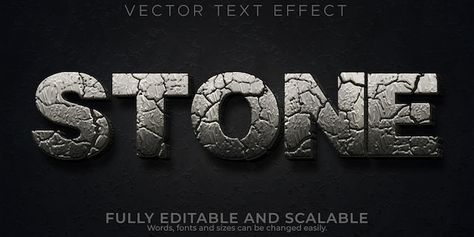 Stone Lettering, Rock Font, Stone Logo, Font Typography, Happy Stones, Like A Rock, Text Effect, Text Style, Rock A