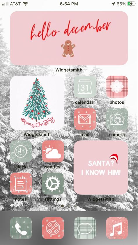 #ios14 #christmas #homescreen Christmas Home Screen, Holiday Iphone Wallpaper, Christmas Apps, Cute Home Screens, Ios App Iphone, Preppy Christmas, Iphone Wallpaper Ios, Iphone Home Screen Layout, Christmas Phone Wallpaper