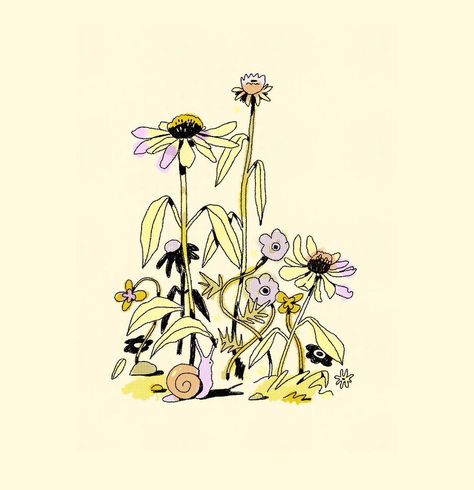 𝕝 𝕖 𝕚 𝕘 𝕙 on Instagram: “Digidraw #3” Leigh Ellexson Art, Flower Field Drawing Pencil, Leigh Ellexson, Daisy Illustration, Gardening Drawing, Flower Reference, Moody Art, Nature Drawing, Art Wallpaper Iphone