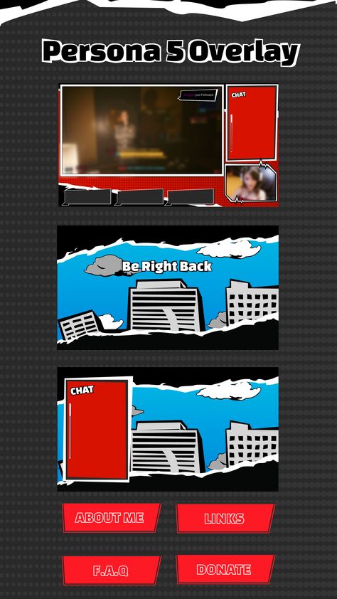 Stream Overlay Persona 5 Graphics - Animated Elements Streamers Icons, Twitch Vtuber, Stream Ideas, Animated Overlay, Chat Design, Stream Overlay, Frame By Frame Animation, Twitch Overlay, Twitch Stream