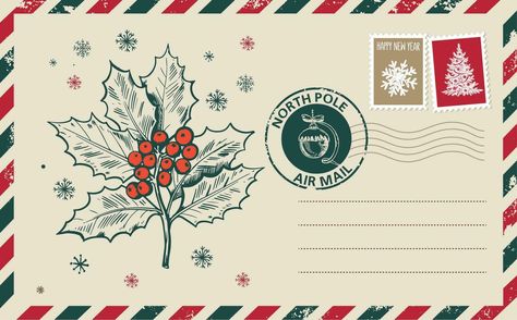 Christmas Graphic Design, Christmas Mail, Graphic Design Cards, Christmas Letter, Christmas Doodles, Christmas Labels, Christmas Graphics, Hand Drawn Illustration, Christmas Drawing