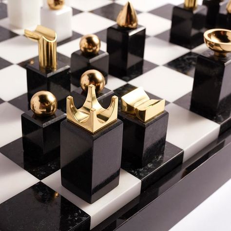 Modern Chess Set, Designer Desk, Ice Stone, Stone And Wood, Dominoes Set, Wood And Marble, Black Resin, Chess Game, Ebony Wood