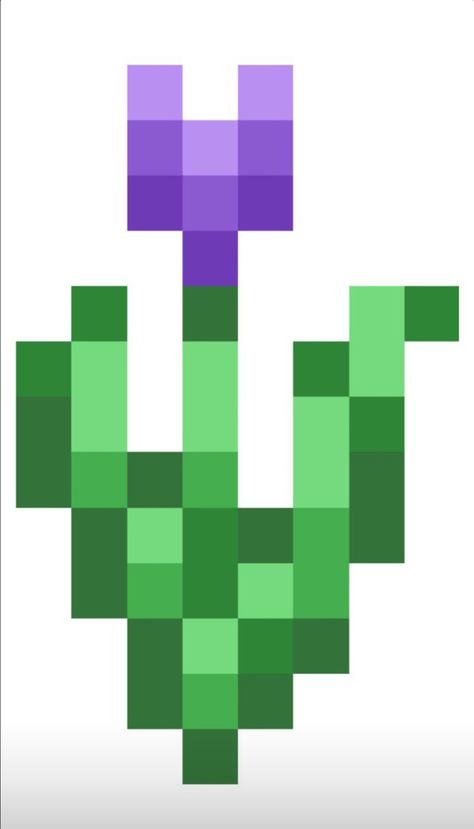 Minecraft Flower Drawing, Minecraft Tulip Pixel Art, How To Make Minecraft Flowers, Minecraft Flower Template, Minecraft Flower Pixel Art Grid, Cute Mini Pixel Art, Flower Minecraft Build, Minecraft Blocks Pattern, Pixel Art Pattern Minecraft