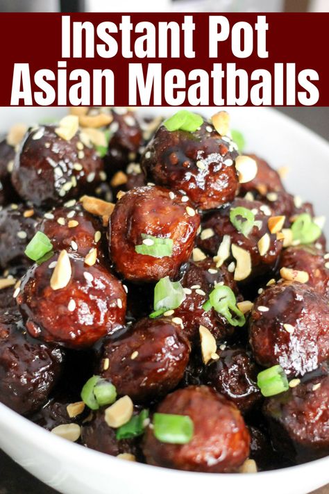 Instant Pot Asian Meatballs are the perfect easy appetizer; done in under 20 minutes! The sweet and slightly spicy sauce will have you hooked year round! Instant Pot Asian, Frozen Meatball Recipes, Asian Meatballs, Sweet And Sour Meatballs, Appetizer Meatballs, Meatballs Easy, Frozen Meatballs, Instant Pot Dinner Recipes, Easy Instant Pot Recipes