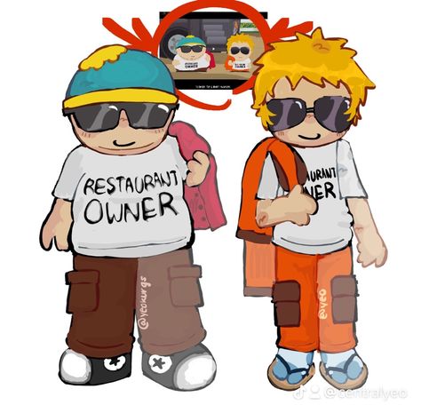 South Park Inspired Outfits, Cartman Drawing, Cartman X Kenny, Kenny X Cartman, Sp Kenny, Kenny And Cartman, Kenny And Butters, Cartman Southpark, Cartman And Kenny