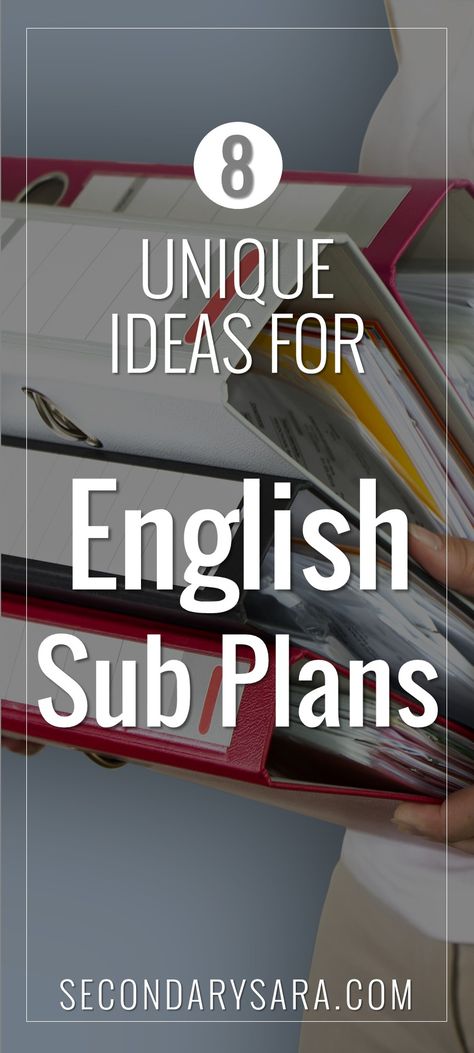 Stories English, High School English Lessons, English Lesson Plans, Teaching Secondary, 7th Grade Ela, Teaching High School English, Substitute Teaching, Secondary English, Sub Plan