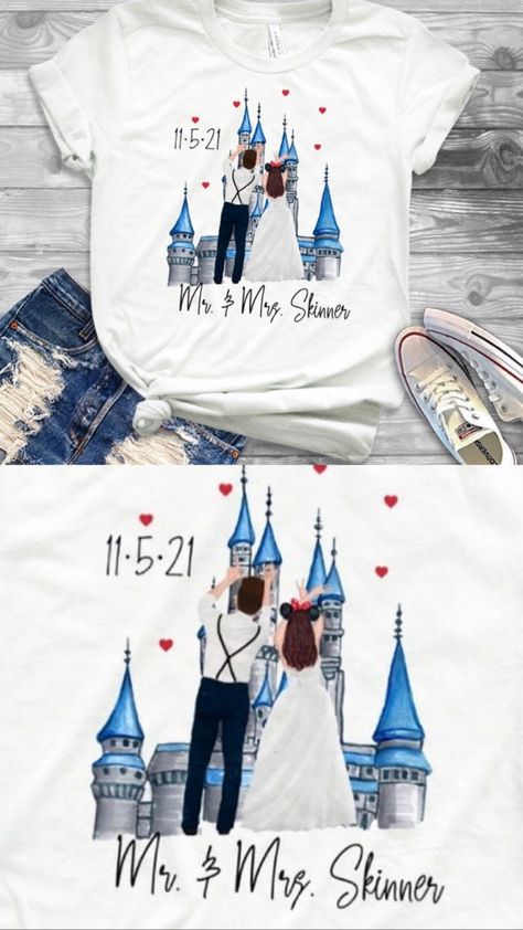 Disney Wedding Shirts, Disney World Honeymoon Shirts, Bride And Groom Disney Shirts, Just Married Disney Shirts, Disney Honeymoon Shirts, Disney Wedding Mickey And Minnie, Disney Wedding Gifts, Wedding Shirts, Wedding Checklist