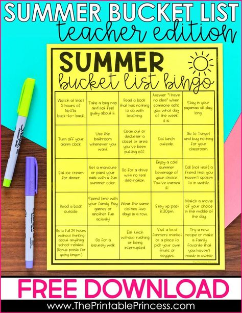 Family Summer Bucket List, Fire Safety Activities, Summer Bingo, Teacher Summer, Summer Printables, Outdoor Games For Kids, Instructional Coaching, Summer Bucket List, Teacher Printable