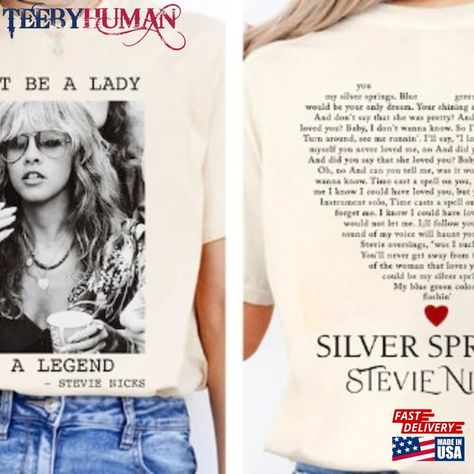 Don T Be A Lady Legend T-Shirt Vintage Stevie Nicks Tshirt Stevei Hoodie Unisex Check more at https://teebyhuman.com/product/don-t-be-a-lady-legend-t-shirt-vintage-stevie-nicks-tshirt-stevei-hoodie-unisex/ Vintage Stevie Nicks, Stevie Nicks T Shirt, Be A Lady, Silver Springs, Iconic Album Covers, Shirt Designs For Men, Love You Baby, Stevie Nicks, Music Genres