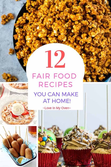 It's summer, and summer means carnivals, fairs, and the Calgary Stampede! Celebrate the most fun time of year with these 12 fair food recipes that you can easily make at home! //fair food recipes // carnival food ideas // carnival food recipes via @loveinmyoven Carnival Eats Recipes, Easy Churros Recipe, Healthy Smash Cake, Homemade Funnel Cake, Smash Cake Recipes, Funnel Cake Recipe, State Fair Food, Homemade Beer, Carnival Food