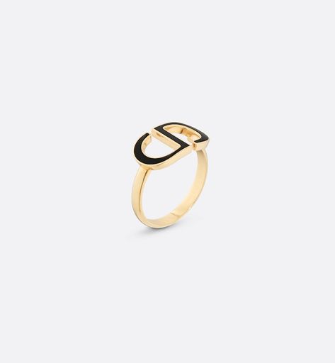 Petit CD Ring Gold-Finish Metal and Black Lacquer | DIOR Dior Rings Aesthetic, Mens Dior Ring, Dior Ring Silver, Dior Jewelry Ring, Christian Dior Ring Gold, Luxury Wishlist, Beauty Dior, Closet Organizer, Dior Beauty